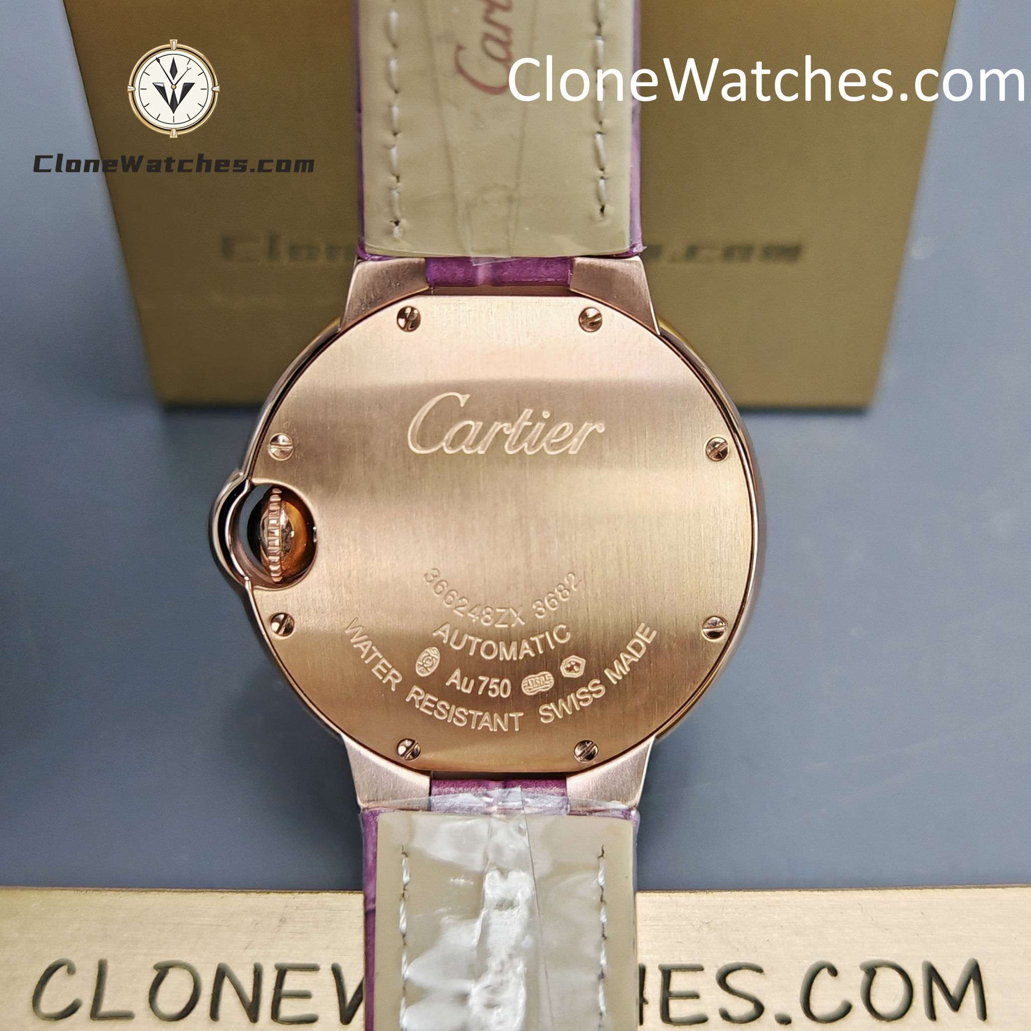 Cartier Super Clone Watches 1:1 Ballon Bleu de WE902040 Silver Dial Diamond Scale 33mm Leather Strap - Image 10