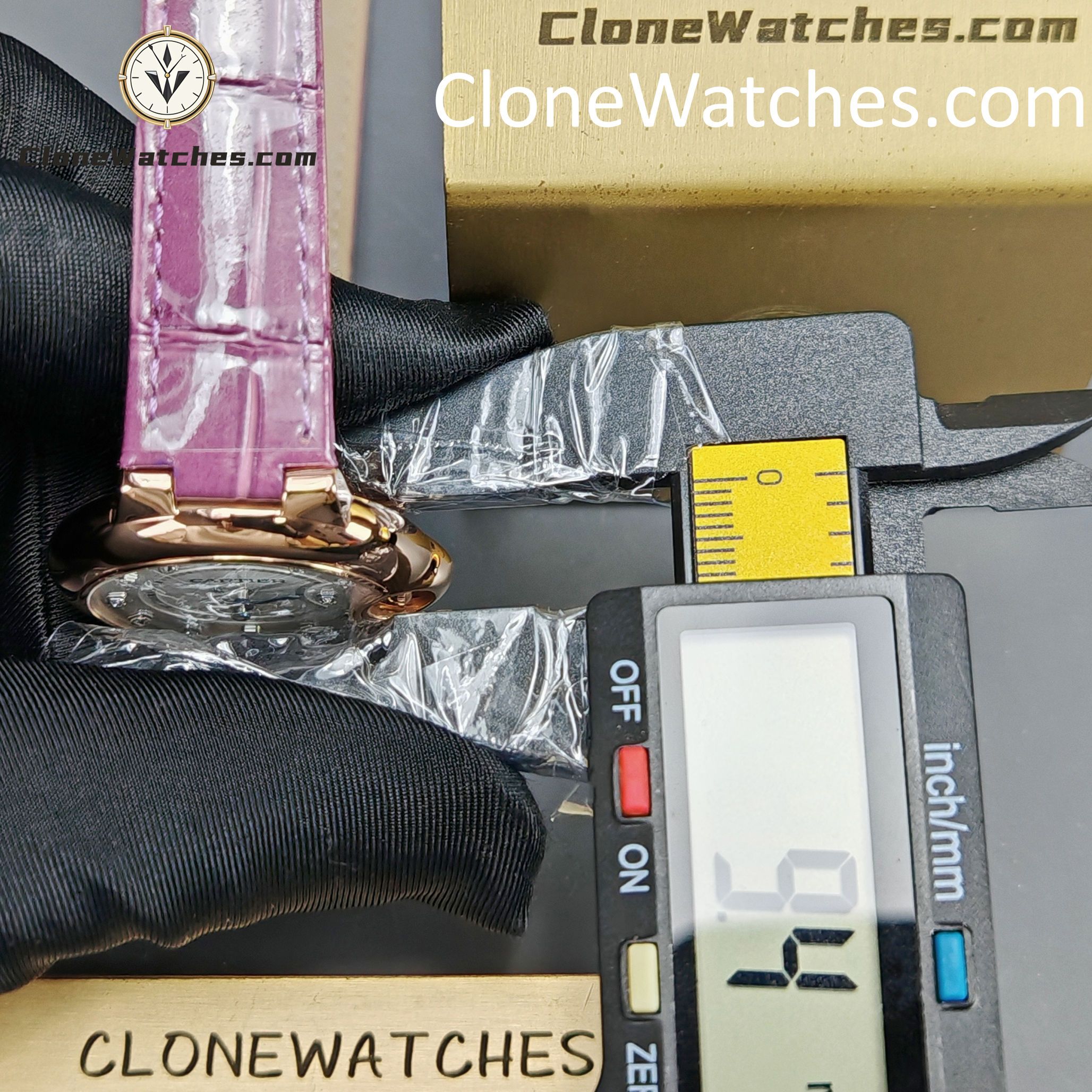 Cartier Super Clone Watches 1:1 Ballon Bleu de WE902040 Silver Dial Diamond Scale 33mm Leather Strap - Image 12