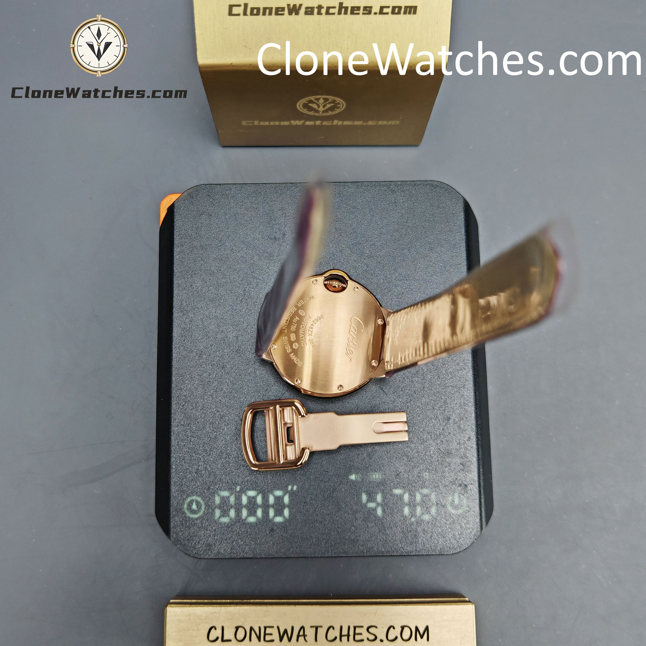 Cartier Super Clone Watches 1:1 Ballon Bleu de WE902040 Silver Dial Diamond Scale 33mm Leather Strap - Image 13