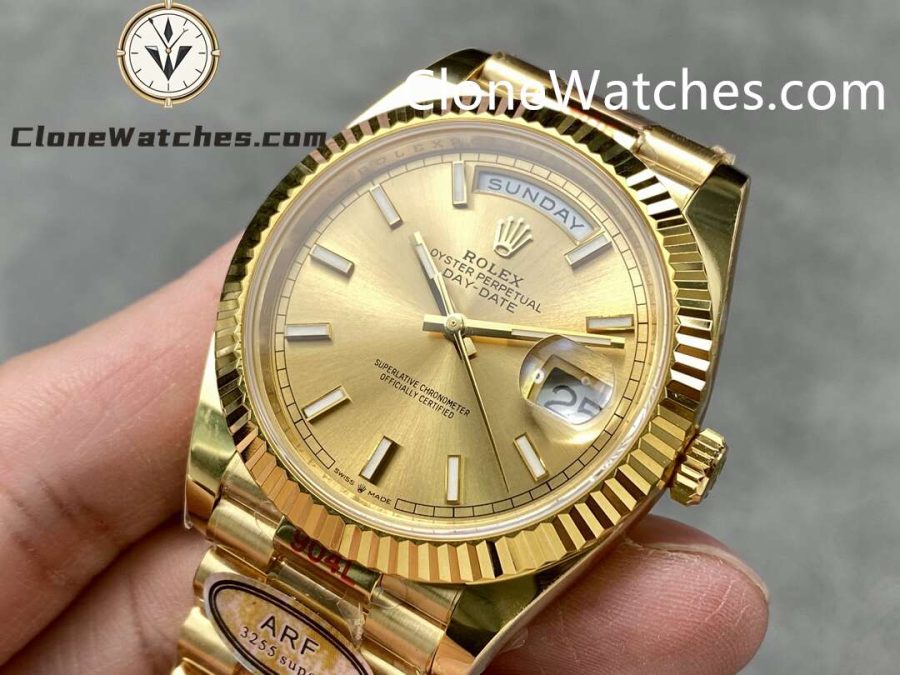 Rolex Super Clone Watches 1:1 Day Date 18K Gold 40mm m228238-0003 3255 Movement - Image 3