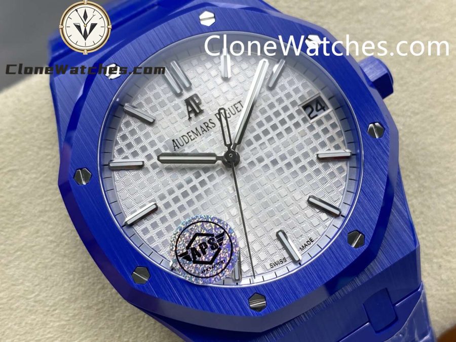 Audemars Piguet Super Clone Watches 1:1 Royal Oak Blue Ceramic 15500 White Dial - Image 2