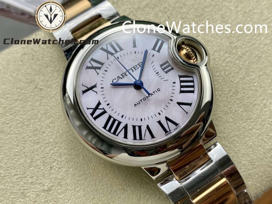 Cartier Super Clone Watches 1:1 Ballon Bleu de W6920070 Pink Mother-of-Pearl Dial 33mm - Image 2
