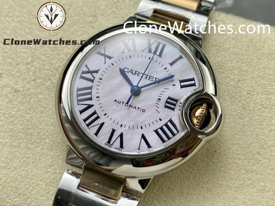 Cartier Super Clone Watches 1:1 Ballon Bleu de W6920070 Pink Mother-of-Pearl Dial 33mm - Image 3