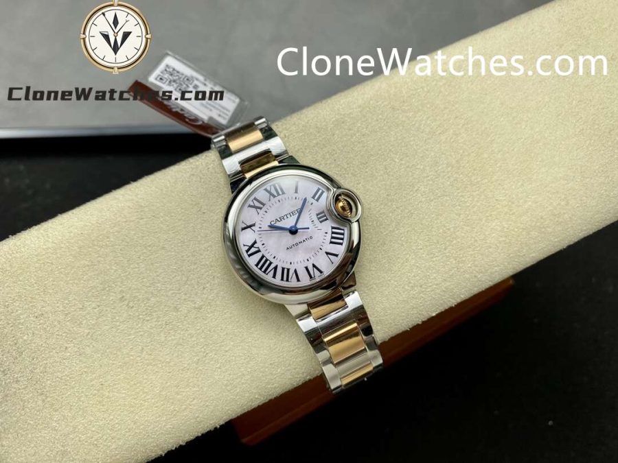 Cartier Super Clone Watches 1:1 Ballon Bleu de W6920070 Pink Mother-of-Pearl Dial 33mm - Image 4