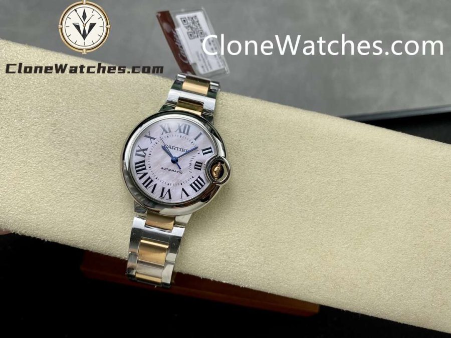 Cartier Super Clone Watches 1:1 Ballon Bleu de W6920070 Pink Mother-of-Pearl Dial 33mm - Image 5