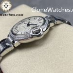 Cartier Super Clone Watches 1:1 Ballon Bleu de W4BB0024 Silver Dial Diamond Bezel 33mm - Image 7