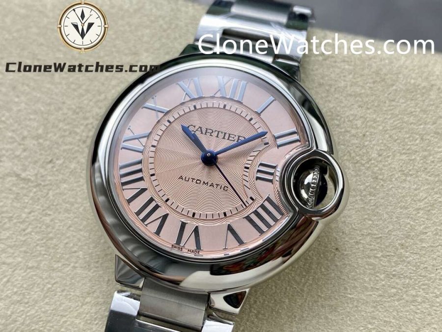 Cartier Super Clone Watches 1:1 Ballon Bleu de WSBB0068 Pink Dial Roman Scale 33mm - Image 3