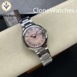 Cartier Super Clone Watches 1:1 Ballon Bleu de WSBB0068 Pink Dial Roman Scale 33mm - Image 4