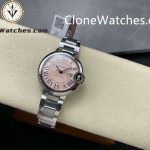 Cartier Super Clone Watches 1:1 Ballon Bleu de WSBB0068 Pink Dial Roman Scale 33mm - Image 5