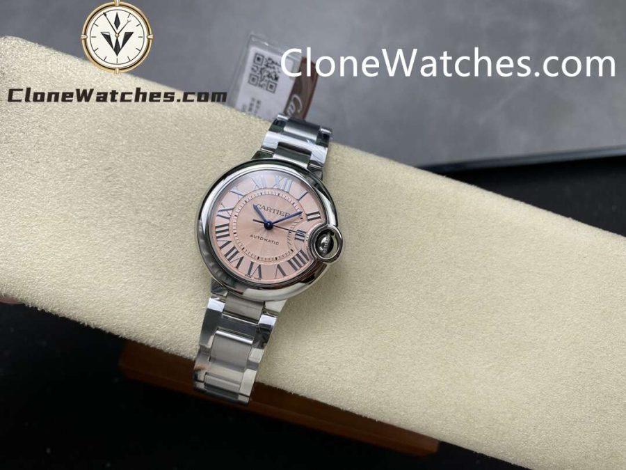 Cartier Super Clone Watches 1:1 Ballon Bleu de WSBB0068 Pink Dial Roman Scale 33mm - Image 5
