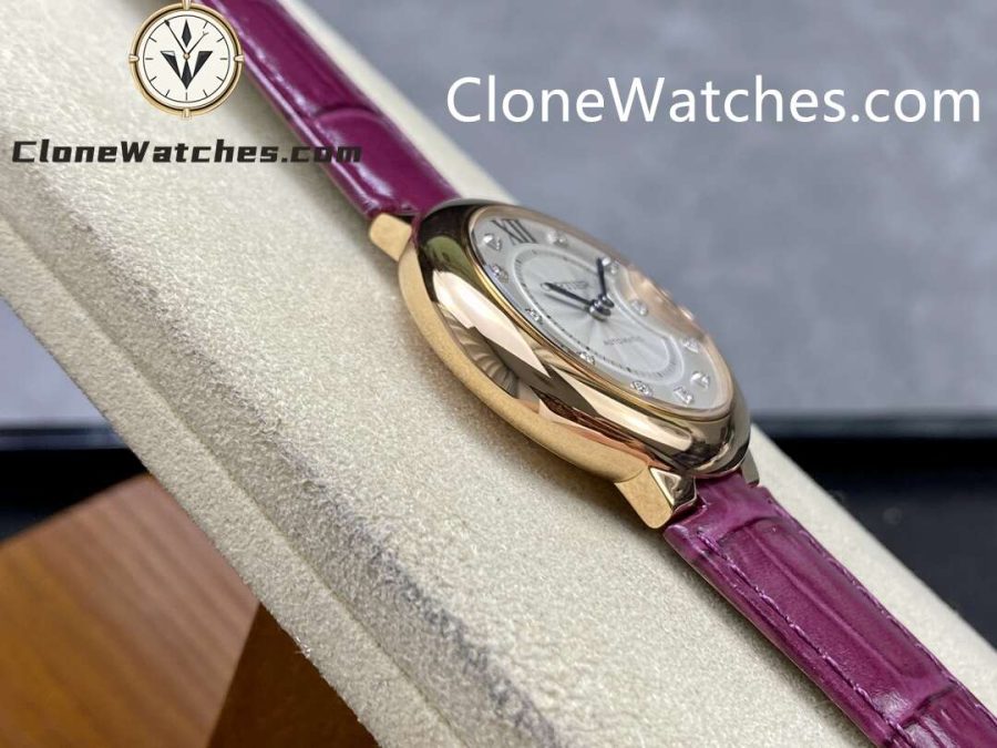 Cartier Super Clone Watches 1:1 Ballon Bleu de WE902040 Silver Dial Diamond Scale 33mm Leather Strap - Image 6