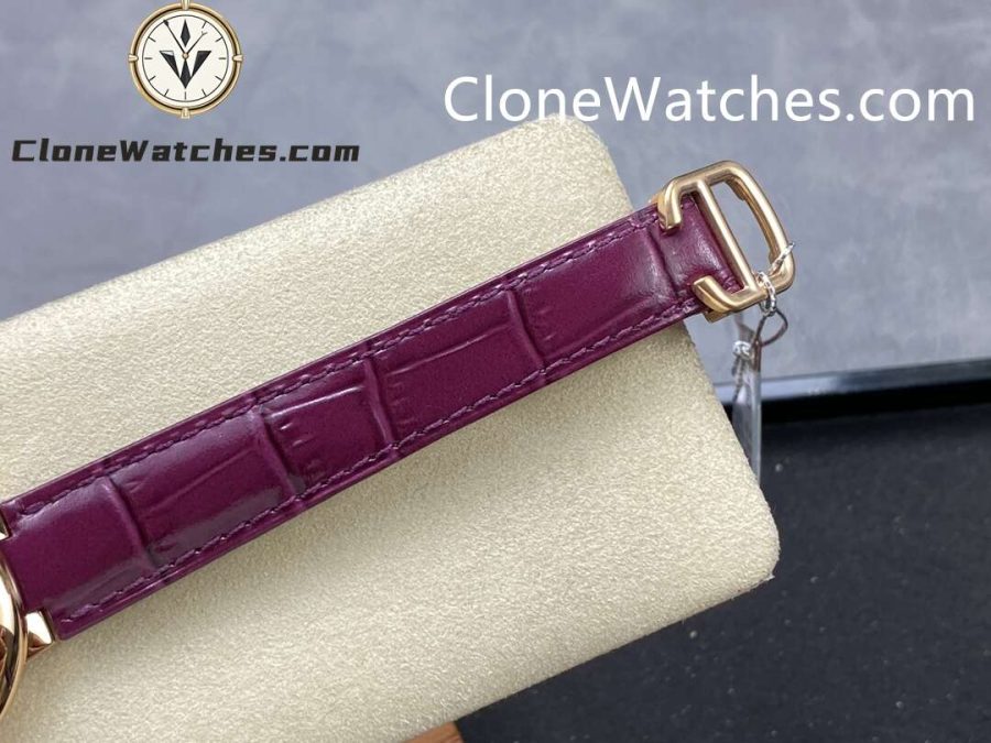 Cartier Super Clone Watches 1:1 Ballon Bleu de WE902040 Silver Dial Diamond Scale 33mm Leather Strap - Image 8