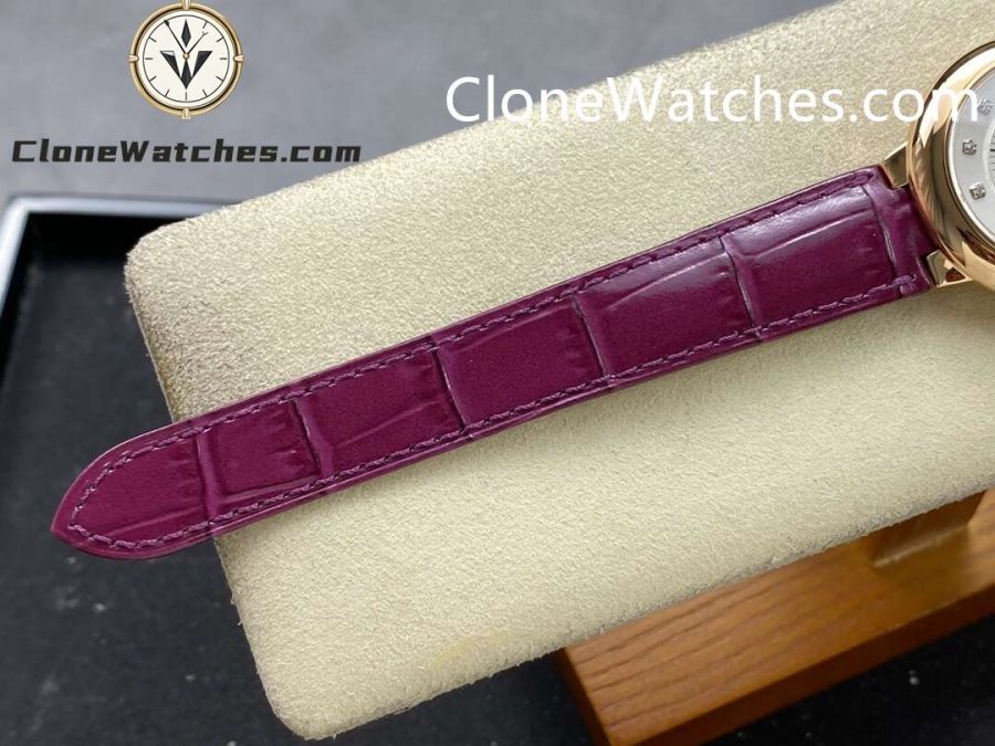 Cartier Super Clone Watches 1:1 Ballon Bleu de WE902040 Silver Dial Diamond Scale 33mm Leather Strap - Image 9