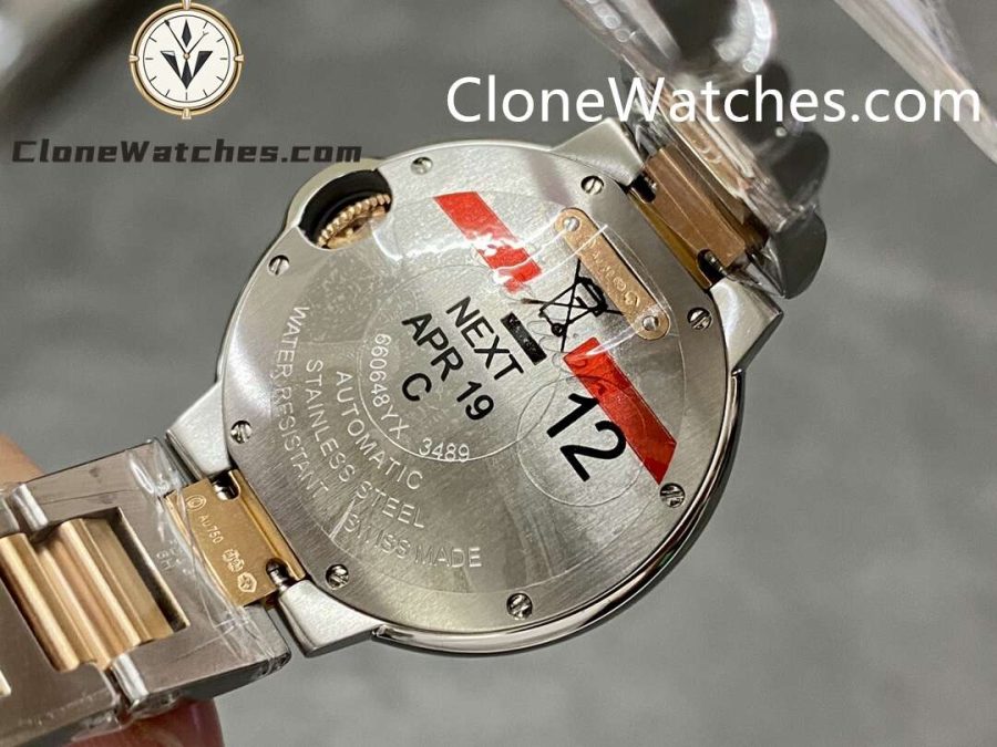 Cartier Super Clone Watches 1:1 Ballon Bleu de W3BB0023 Silver Dial Diamond bezel 33mm - Image 7