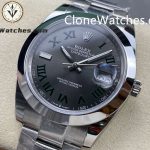 Rolex Super Clone Watches 1:1 DateJust Grey Roman Dial M126300 - 0013 Oyster 41MM 3235 Movement - Image 3
