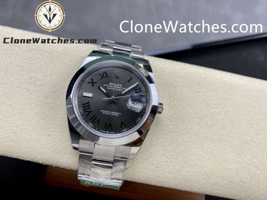 Rolex Super Clone Watches 1:1 DateJust Grey Roman Dial M126300 - 0013 Oyster 41MM 3235 Movement - Image 4