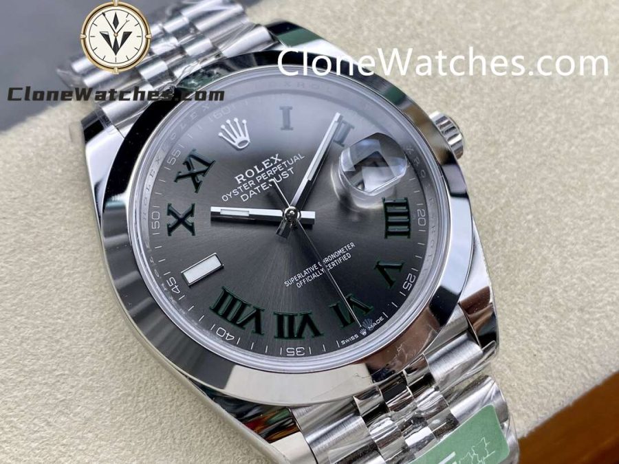 Rolex Super Clone Watches 1:1 DateJust Grey Roman Dial m126300-0014 Jubilee 41MM 3235 Movement - Image 2