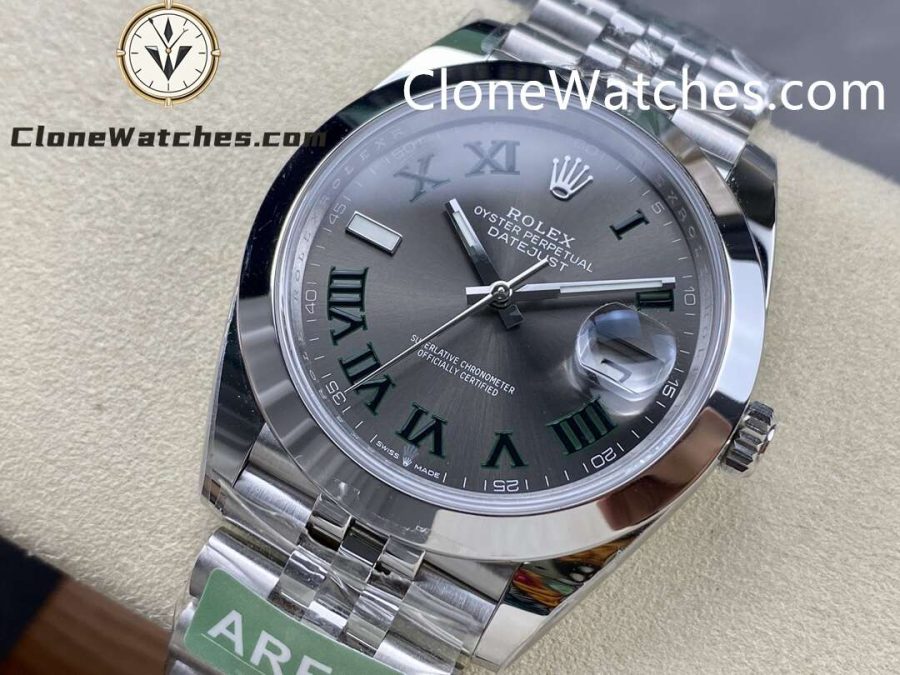Rolex Super Clone Watches 1:1 DateJust Grey Roman Dial m126300-0014 Jubilee 41MM 3235 Movement - Image 3