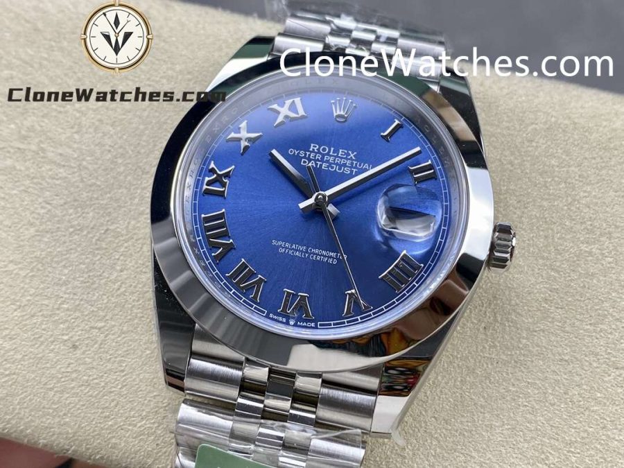 Rolex Super Clone Watches 1:1 DateJust Blue Roman Dial m126300-0018 Jubilee 41MM 3235 Movement - Image 3