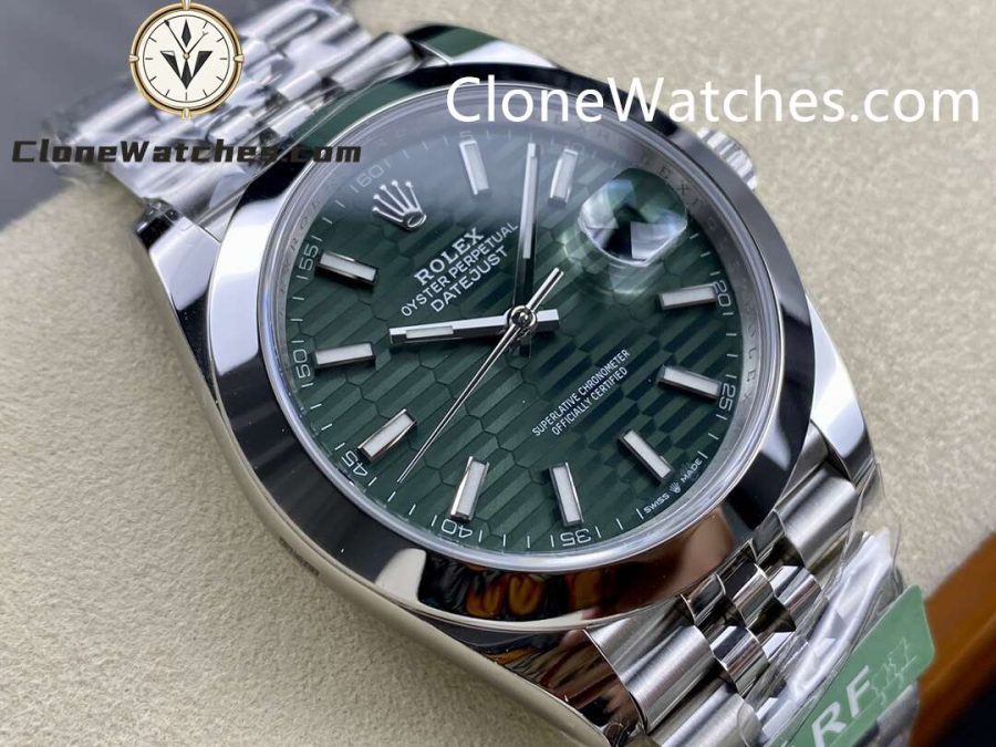 Rolex Super Clone Watches 1:1 DateJust Green Fluted Dial m126300-0021 Jubilee 41MM 3235 Movement - Image 2
