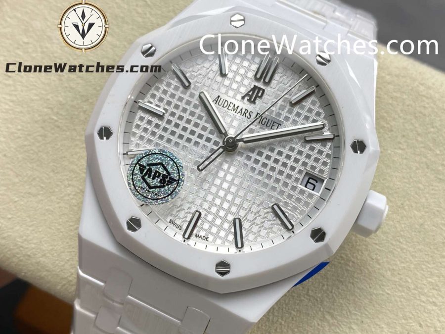 Audemars Piguet Super Clone Watches 1:1 Royal Oak White Ceramic 15500 White Dial 41MM - Image 3