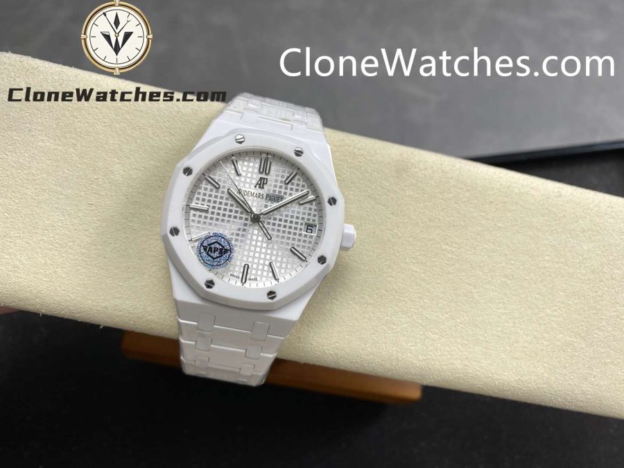 Audemars Piguet Super Clone Watches 1:1 Royal Oak White Ceramic 15500 White Dial 41MM - Image 5