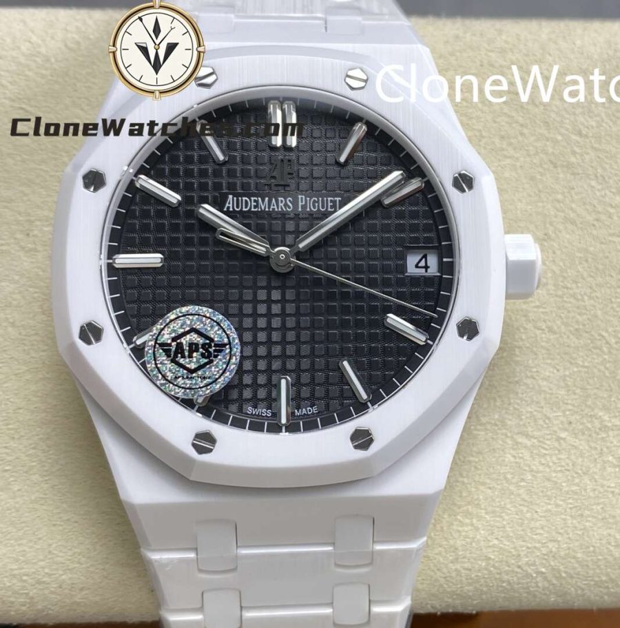 Super Clone Watches – Audemars Piguet Royal Oak White Ceramic 15500 Black Dial