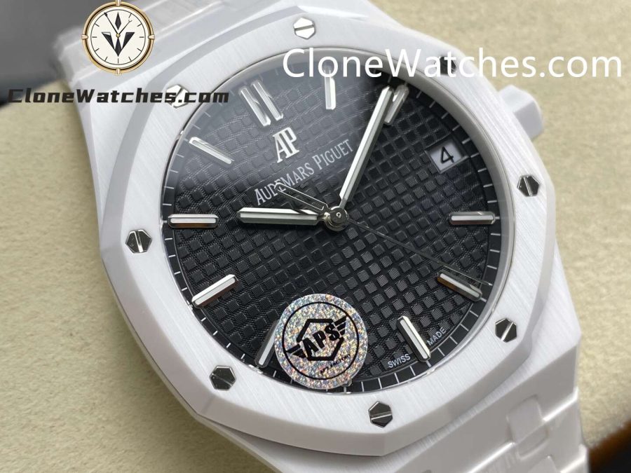 Audemars Piguet Super Clone Watches 1:1 Royal Oak White Ceramic 15500 Black Dial 41MM - Image 2