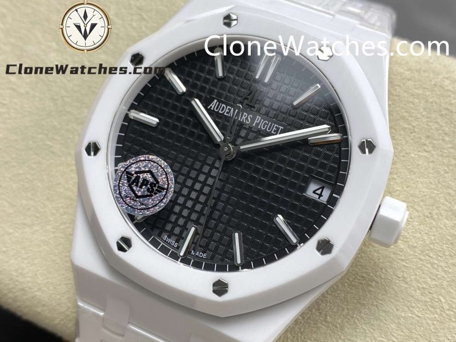 Audemars Piguet Super Clone Watches 1:1 Royal Oak White Ceramic 15500 Black Dial 41MM - Image 3
