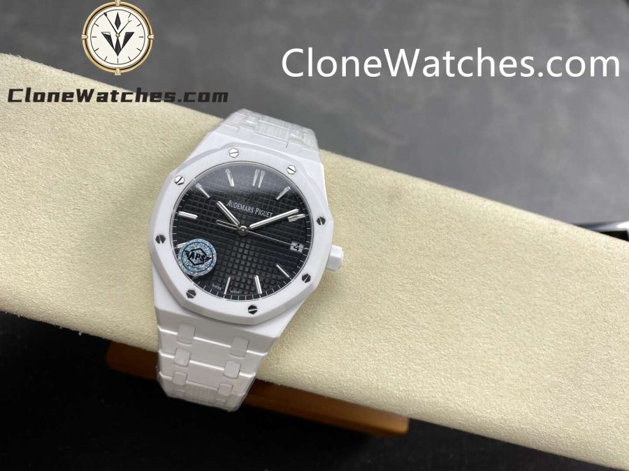Audemars Piguet Super Clone Watches 1:1 Royal Oak White Ceramic 15500 Black Dial 41MM - Image 5