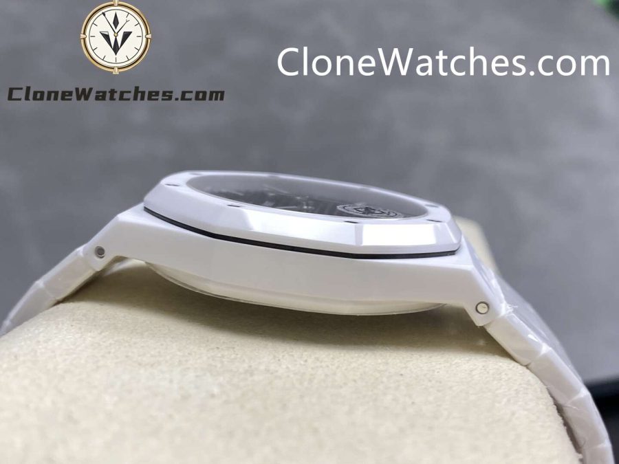 Audemars Piguet Super Clone Watches 1:1 Royal Oak White Ceramic 15500 Black Dial 41MM - Image 6