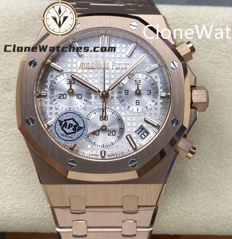 Super Clone Watches – Audemars Piguet   Rose Gold 26240 White Dial