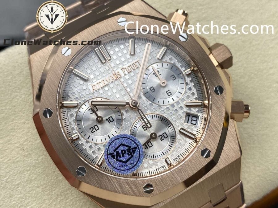 Audemars Piguet Super Clone Watches 1:1 Royal Oak Rose Gold 26240 White Dial - Image 2