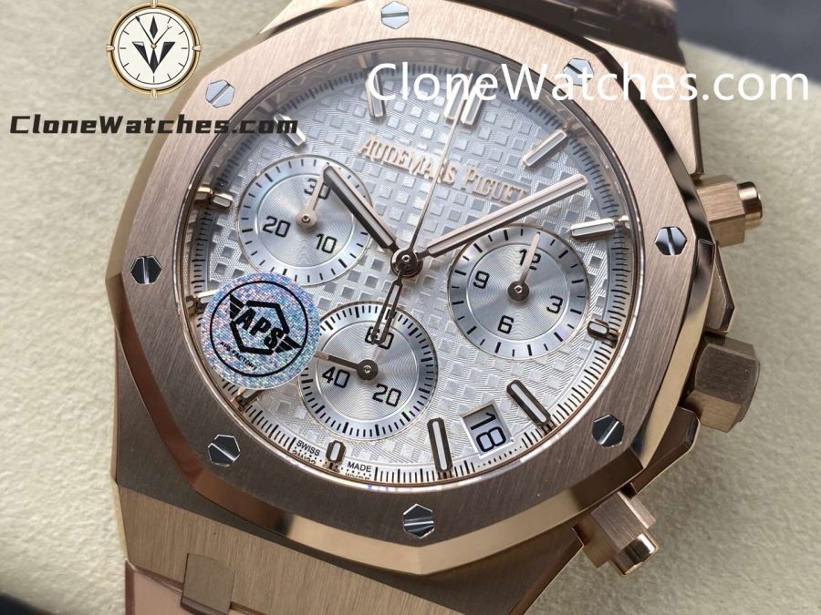 Audemars Piguet Super Clone Watches 1:1 Royal Oak Rose Gold 26240 White Dial - Image 3