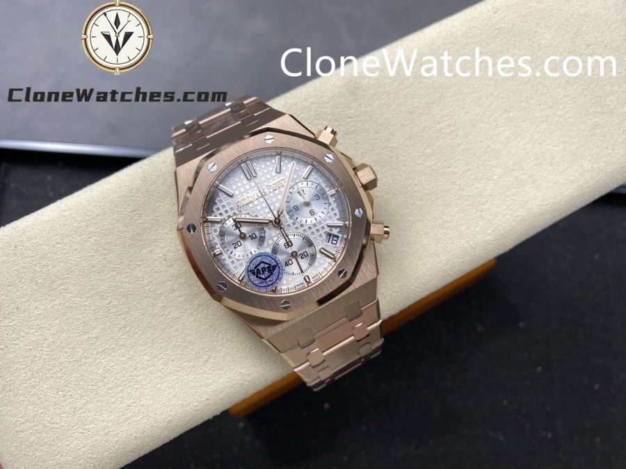 Audemars Piguet Super Clone Watches 1:1 Royal Oak Rose Gold 26240 White Dial - Image 4