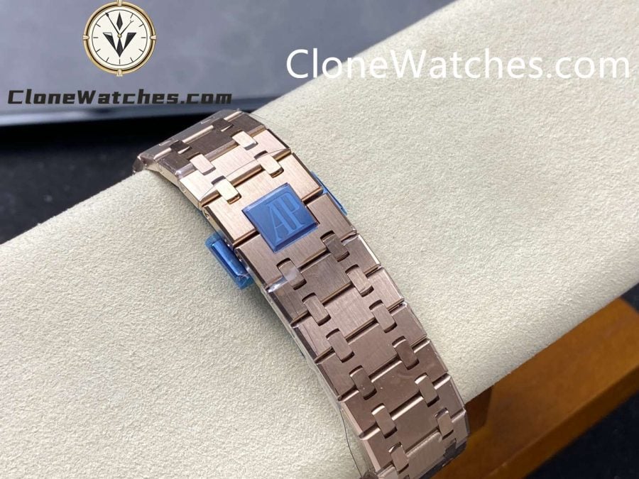 Audemars Piguet Super Clone Watches 1:1 Royal Oak Rose Gold 26240 White Dial - Image 9