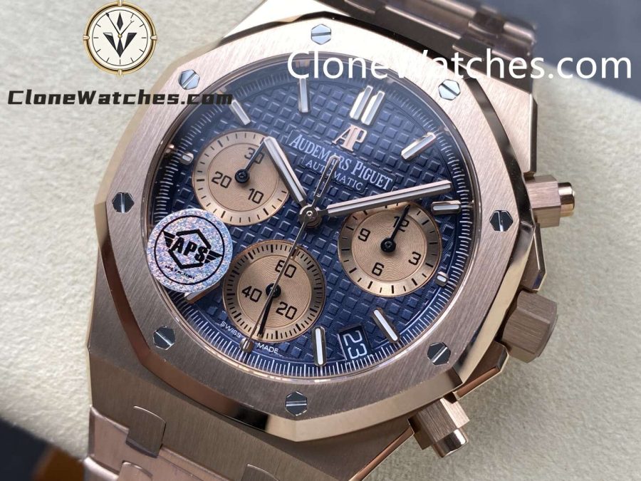 Audemars Piguet Super Clone Watches 1:1 Royal Oak Rose Gold 26239 Blue Dial - Image 3
