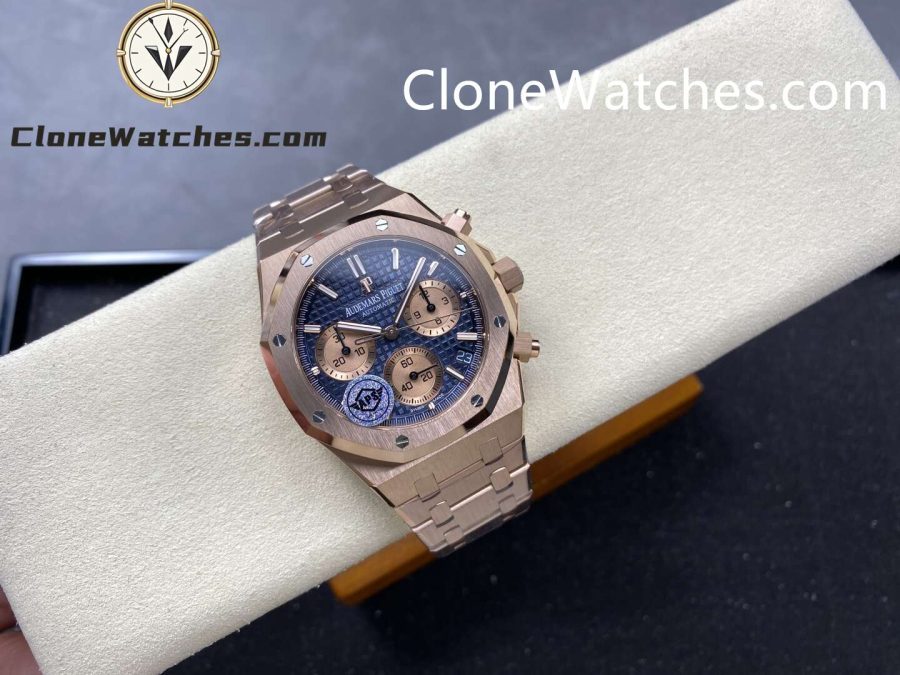 Audemars Piguet Super Clone Watches 1:1 Royal Oak Rose Gold 26239 Blue Dial - Image 4