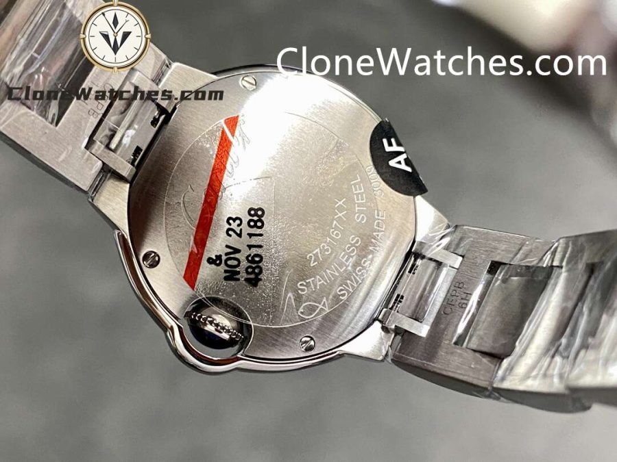 Cartier Super Clone Watches 1:1 Ballon Bleu de W4BB0015 White Dial Diamond Bezel 28mm - Image 7