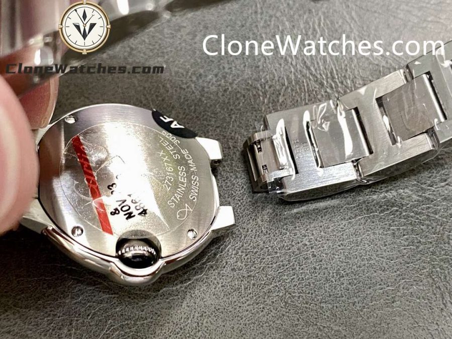 Cartier Super Clone Watches 1:1 Ballon Bleu de W4BB0015 White Dial Diamond Bezel 28mm - Image 9
