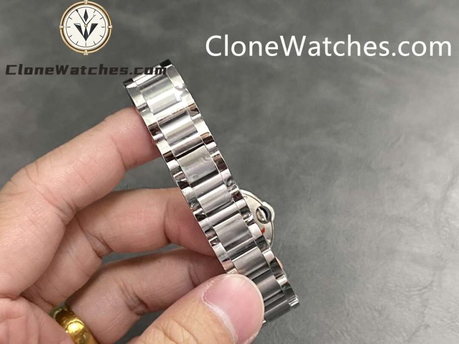 Cartier Super Clone Watches 1:1 Ballon Bleu de W4BB0015 White Dial Diamond Bezel 28mm - Image 8