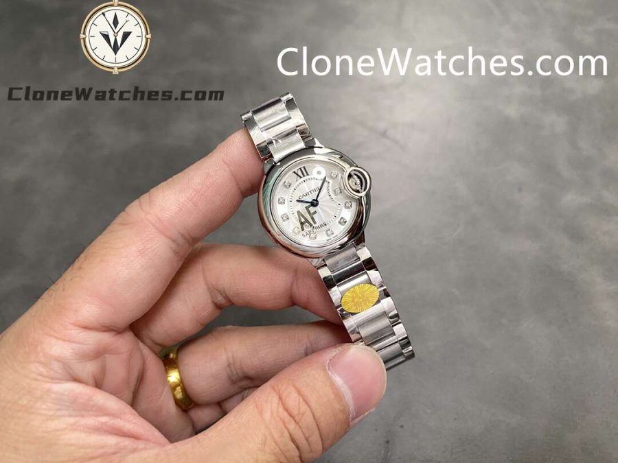 Cartier Super Clone Watches 1:1 Ballon Bleu de WE902073 Silver Plated Dial 28mm - Image 4