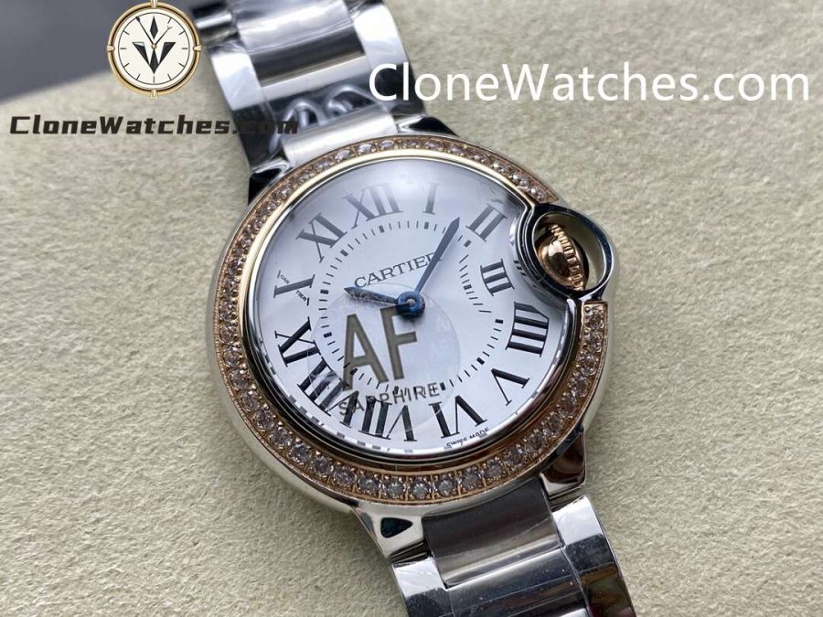Cartier Super Clone Watches 1:1 Ballon Bleu de WE902079 White Roman Dial 28mm - Image 2