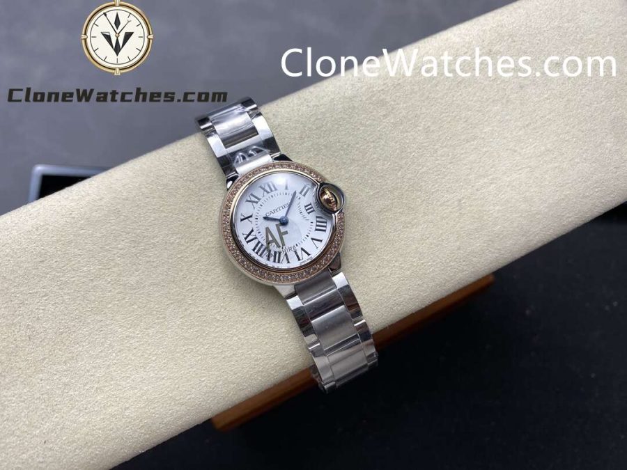 Cartier Super Clone Watches 1:1 Ballon Bleu de WE902079 White Roman Dial 28mm - Image 4