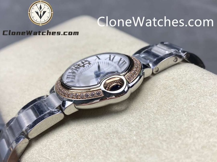 Cartier Super Clone Watches 1:1 Ballon Bleu de WE902079 White Roman Dial 28mm - Image 5