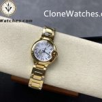 Cartier Super Clone Watches 1:1 Ballon Bleu de 18K Gold W69001Z2 Silver Dial 28mm - Image 7