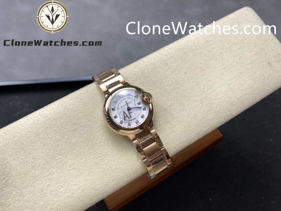 Cartier Super Clone Watches 1:1 Ballon Bleu de Rose Gold WJBB0016 Silver Dial 28mm - Image 9