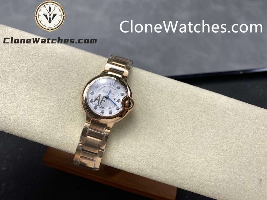Cartier Super Clone Watches 1:1 Ballon Bleu de Rose Gold WJBB0016 Silver Dial 28mm - Image 2