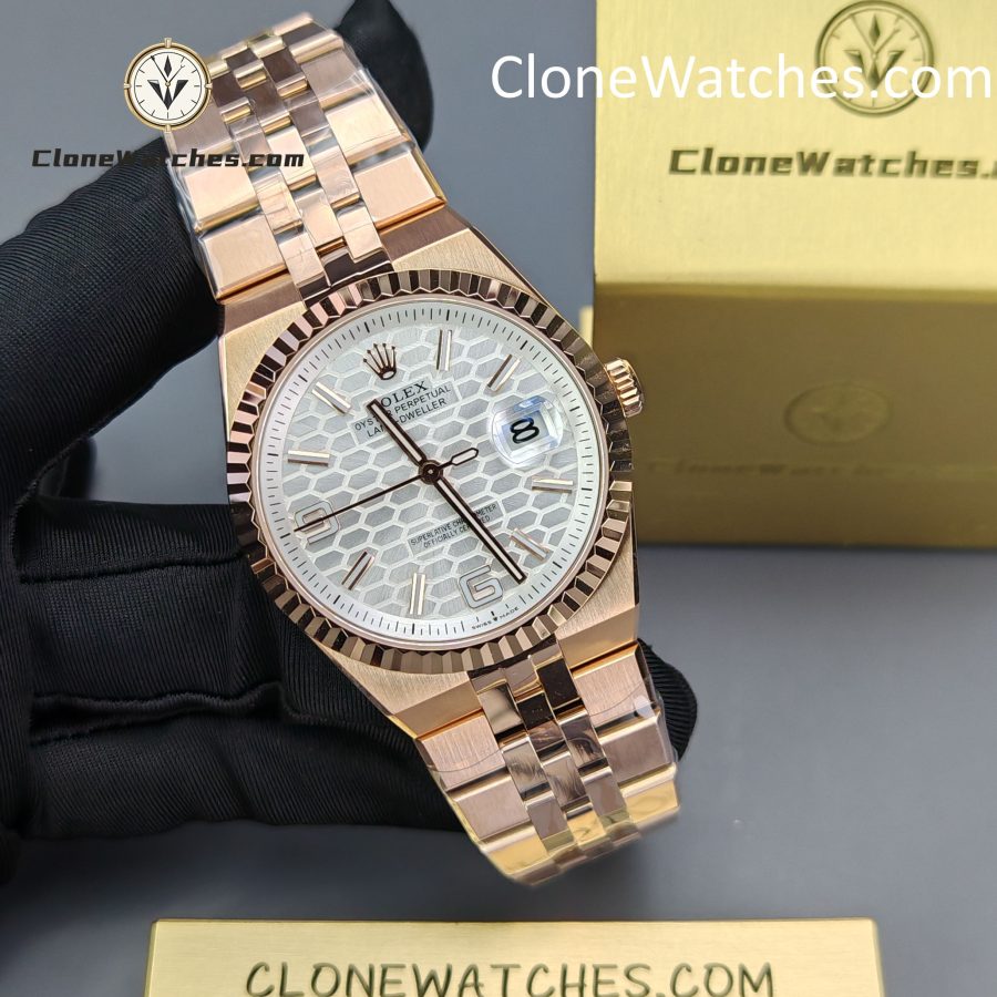 Rolex Super Clone Watches 1:1 Land-Dweller M127335-0001 White Dial Rose Gold 7135 Movement 40mm - Image 5