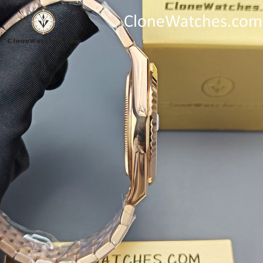 Rolex Super Clone Watches 1:1 Land-Dweller M127335-0001 White Dial Rose Gold 7135 Movement 40mm - Image 8